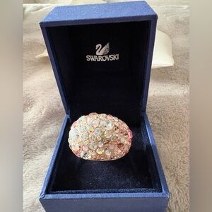 Swarovski Rose and Iridescent Crystal Dome Ring